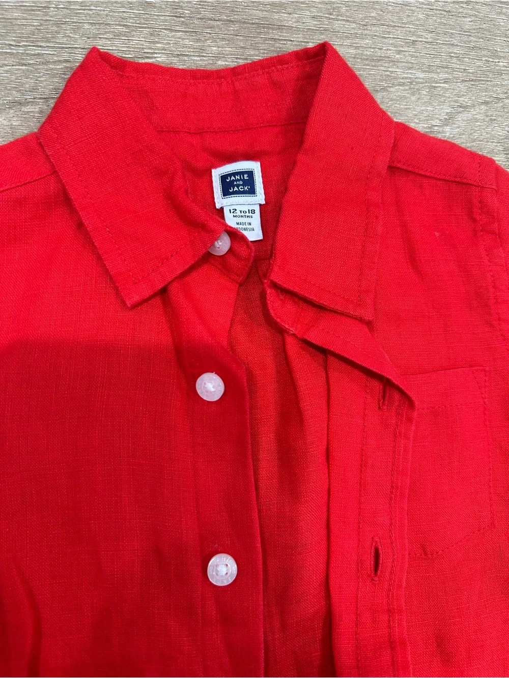 Janie and Jack Red Button-Down Shirt